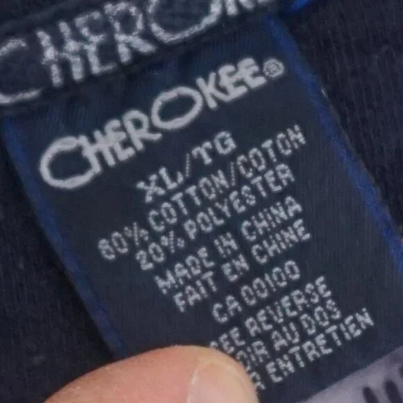 Vintage Cherokee Navy Cotton Blend Boxy Fit Crewneck Sweater XL - Picture 9 of 9
